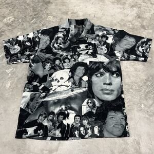 Dragonfly All Over Button ROCK Shirt JIMI HENDRIX LED ZEPPELIN ROLLING STONES M